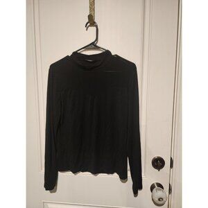 SHEIN Front Cut Out  Black Top Size Medium Black Long Sleeve